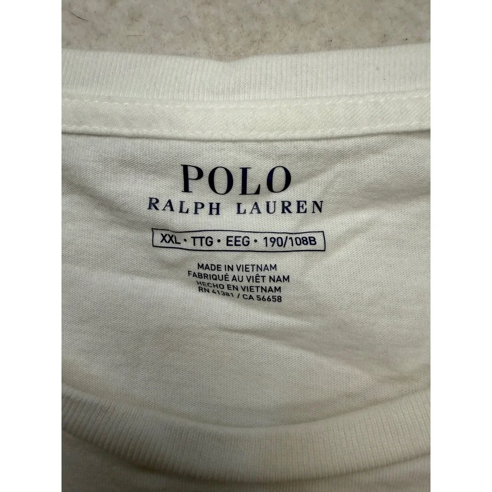 Polo Ralph Lauren T-Shirt Mens XXL White Pony Logo Short Sleeve Tee